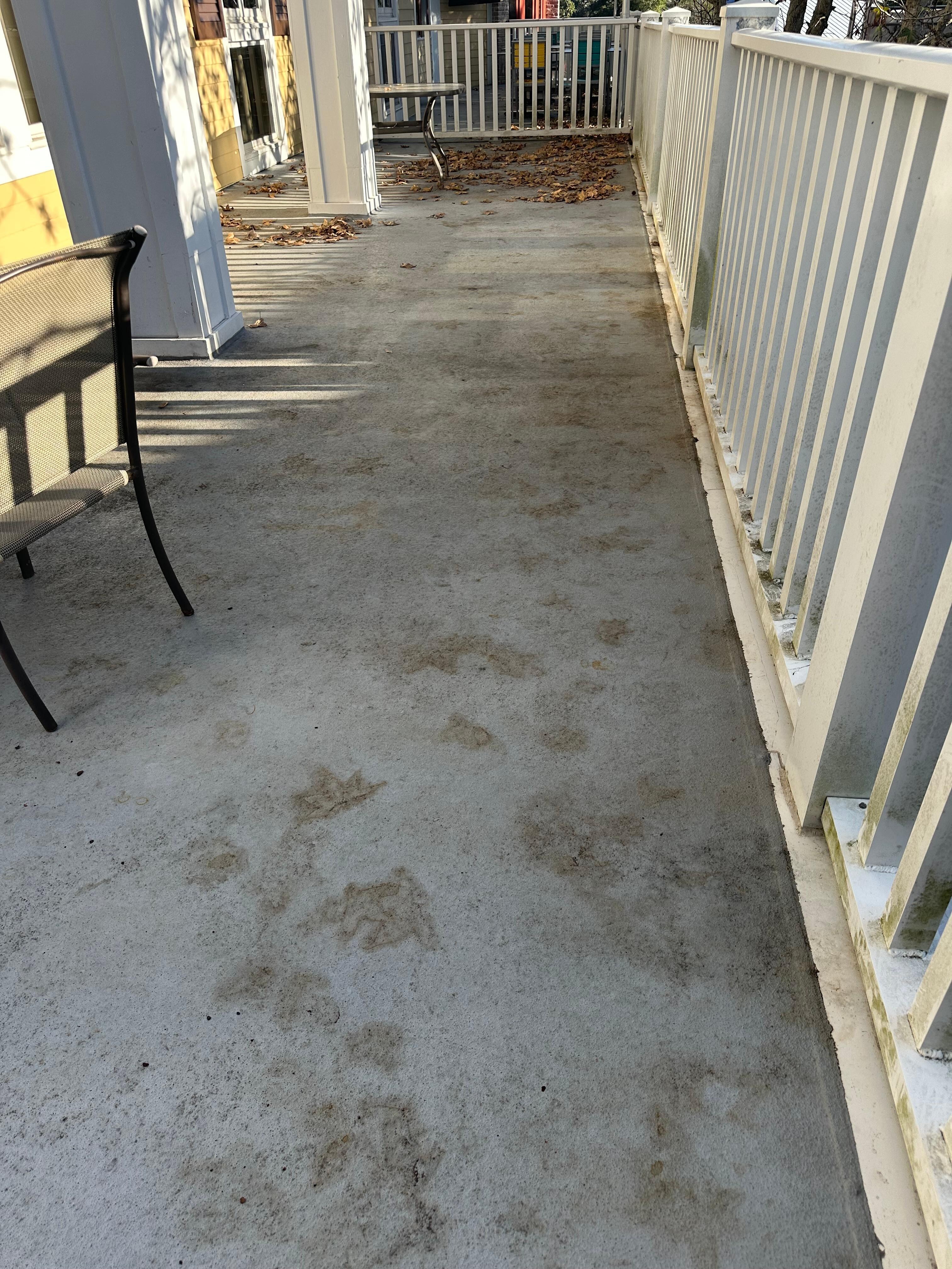 Porch area definitely not clean