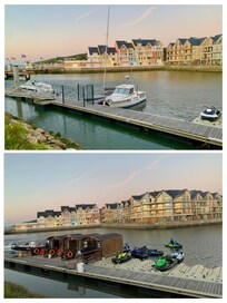 Hafen hinter dem Gebäude