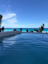 View from pool at beach club