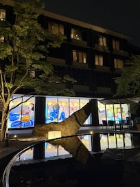 Night view from the courtyard