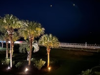 View at night from balcony