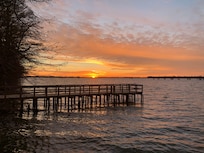 Sunset over the lake off the dock!