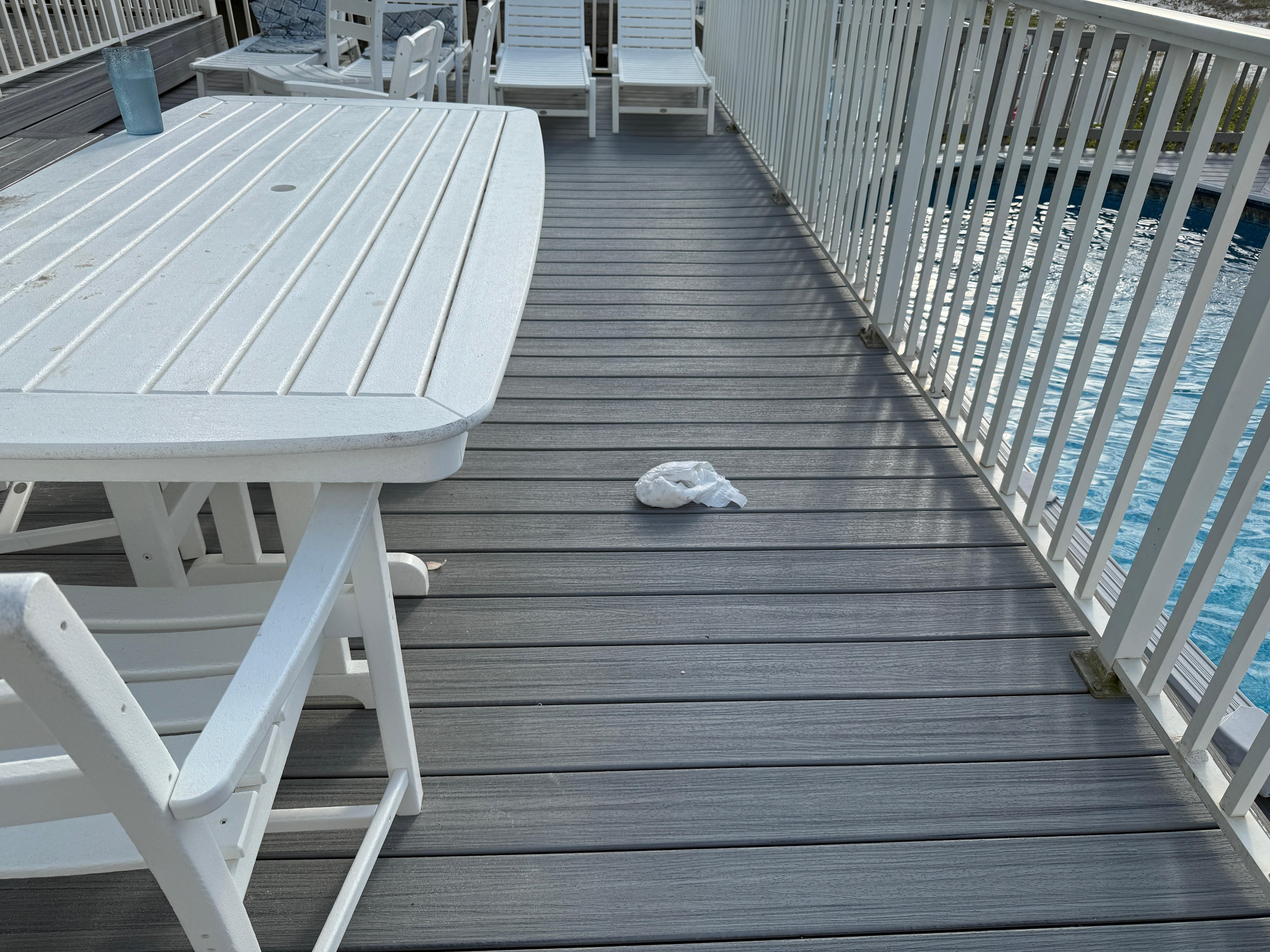 Dirty diaper on the deck