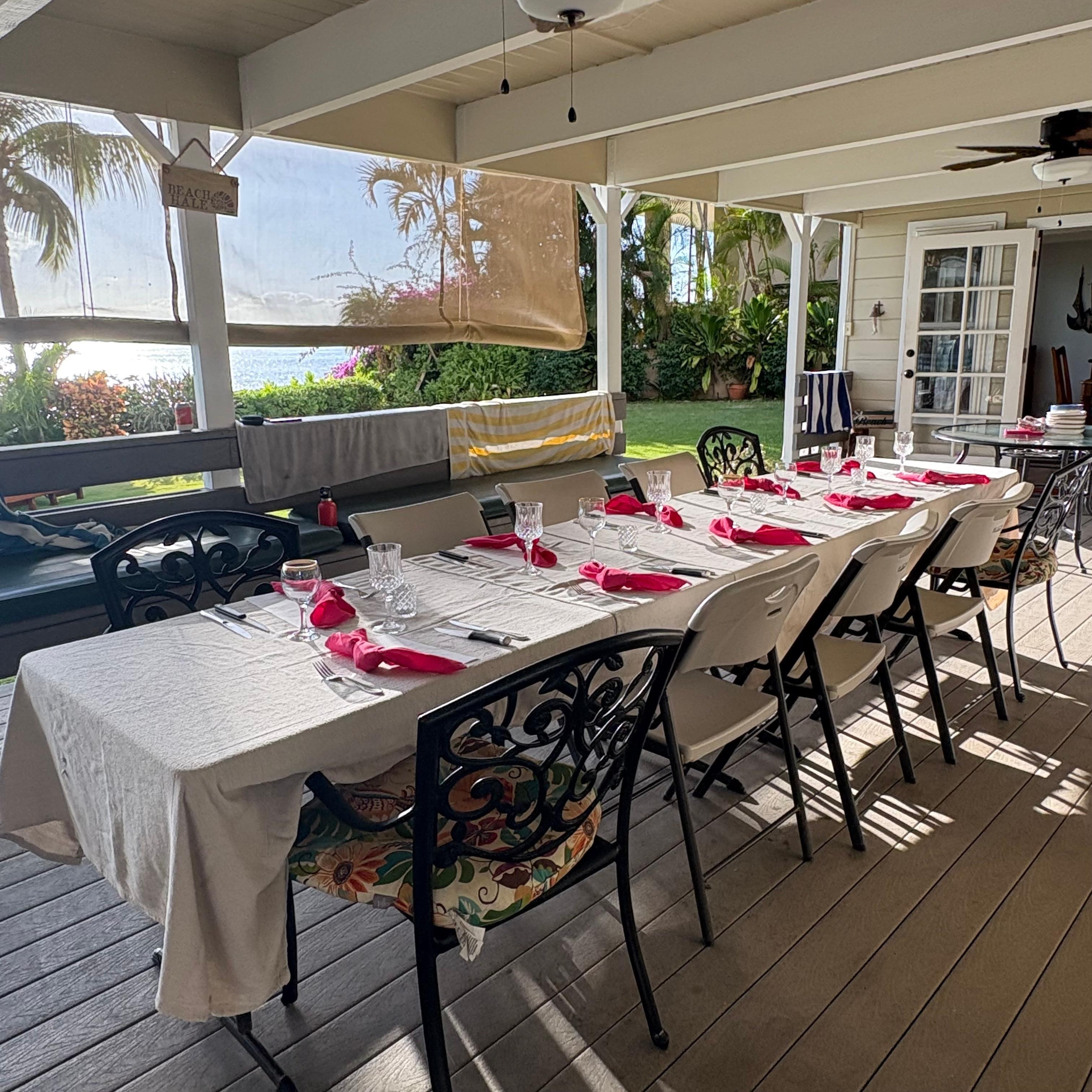 Table set for a celebratory dinner.