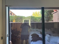 Room 112- Looking out from bedroom, no view.