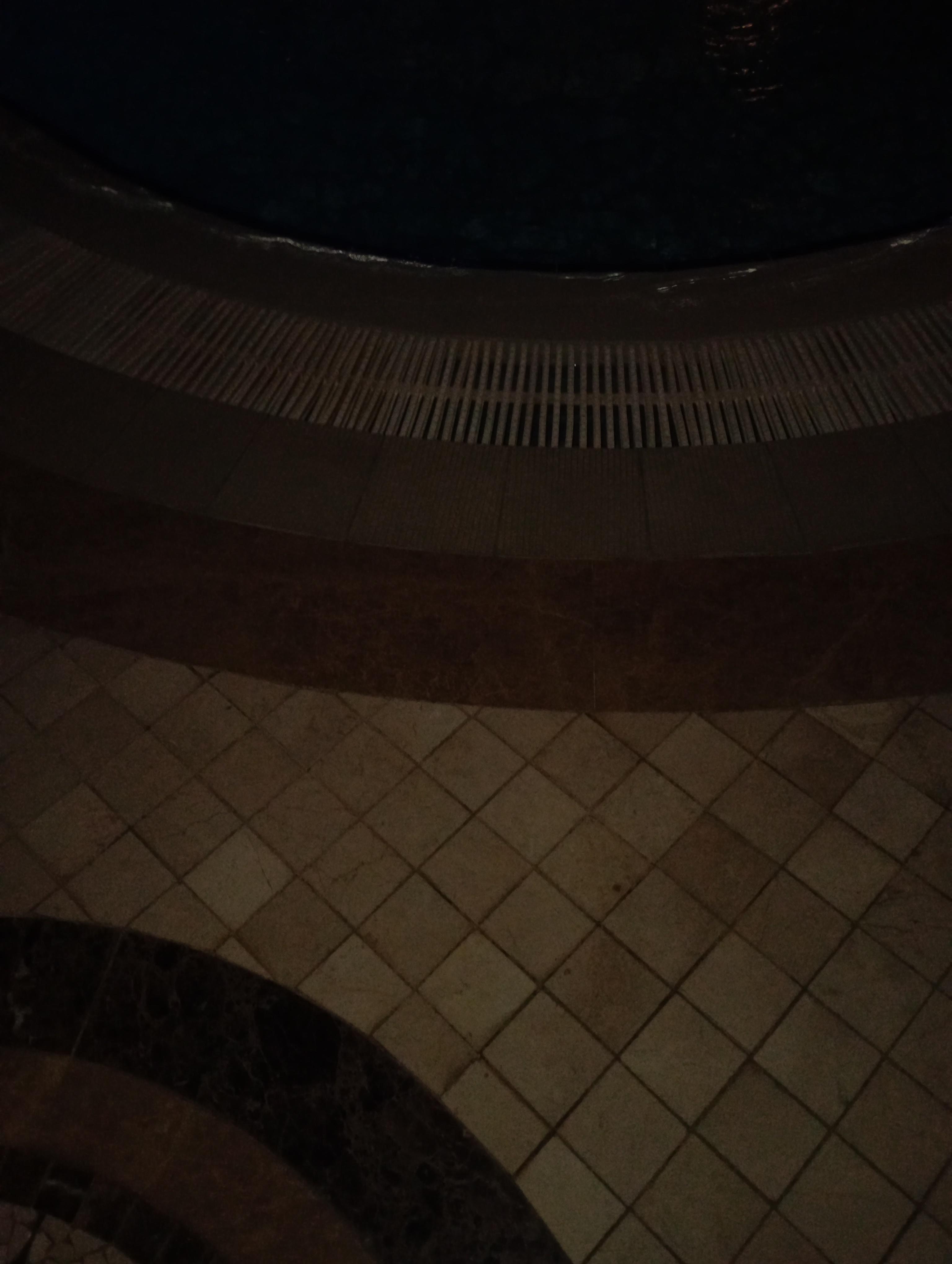 The plastic that broke around the pool and I fell as a result 