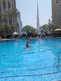 Views from the pool of the Burj Khalifa