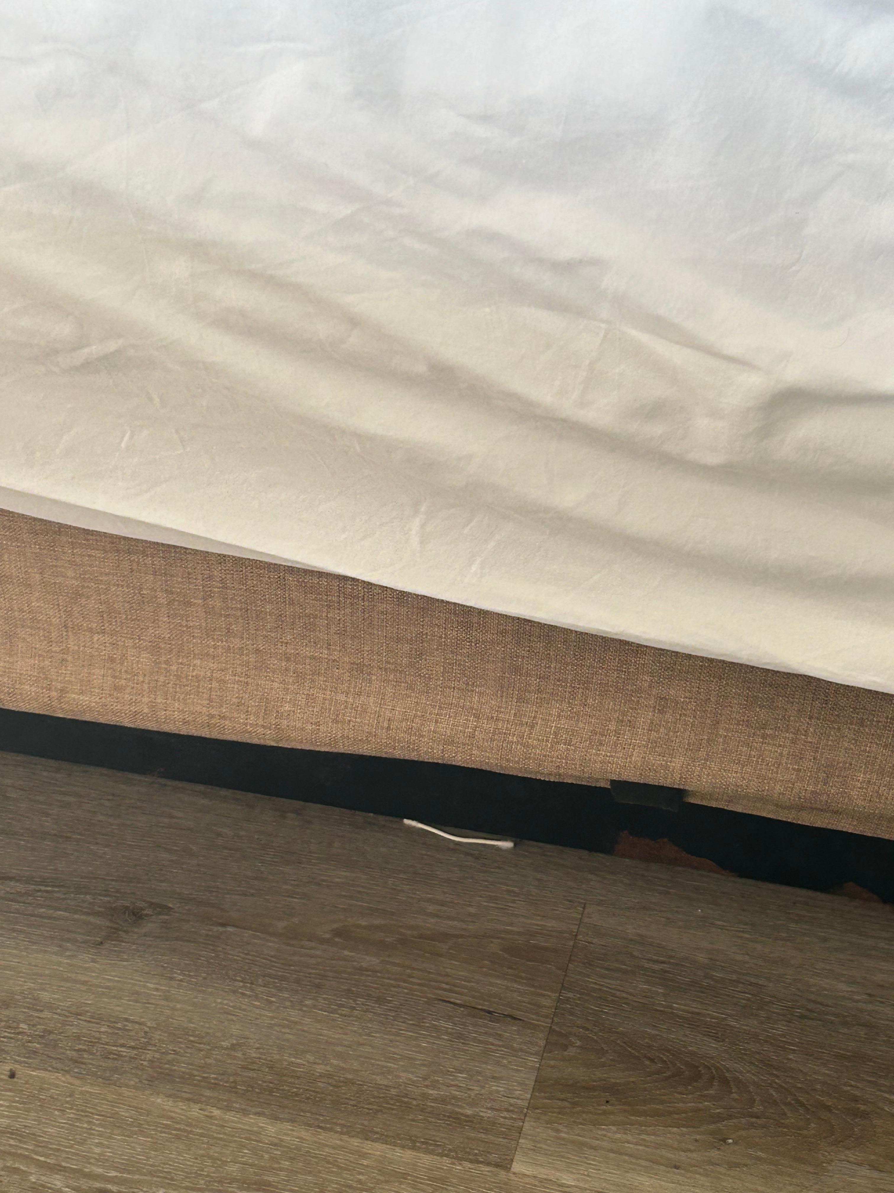 Cotton swab from whoever stayed before us. Under the stained matress with an unknown fluid