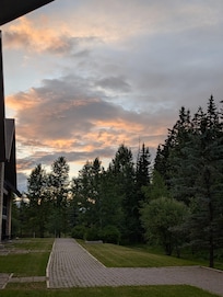 Sunset from the sliding glass door.