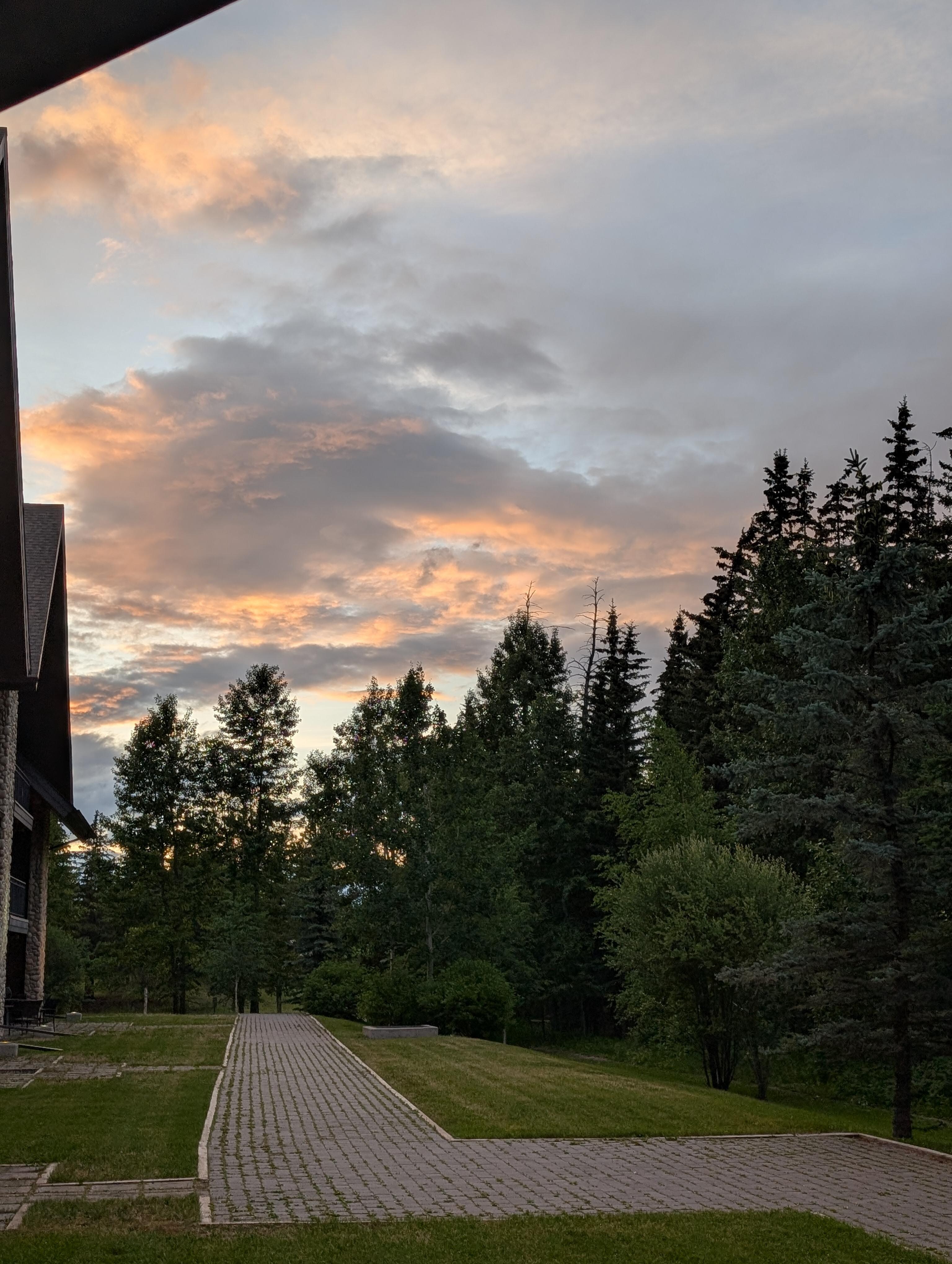 Sunset from the sliding glass door.