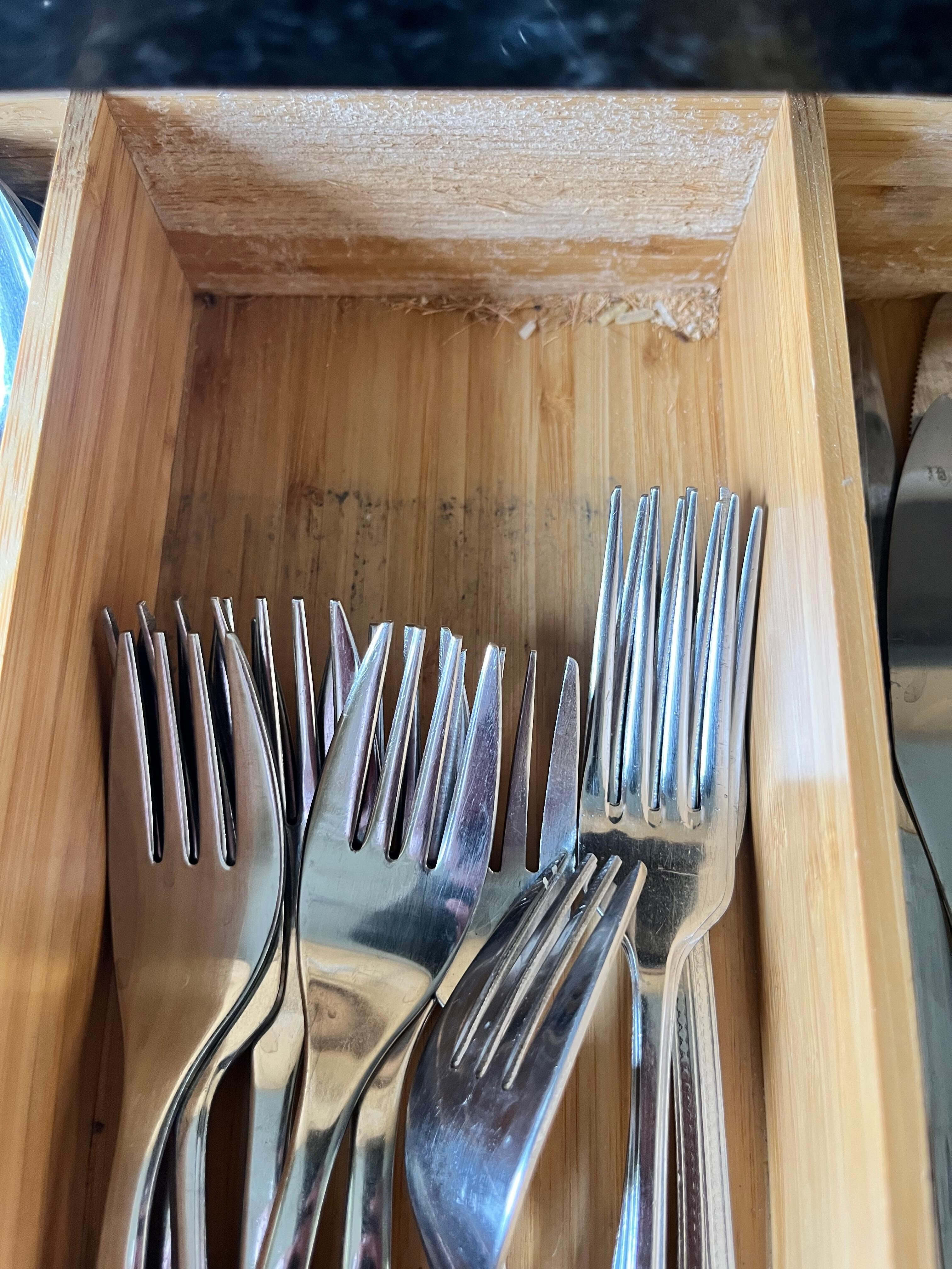 Dirty silverware trays