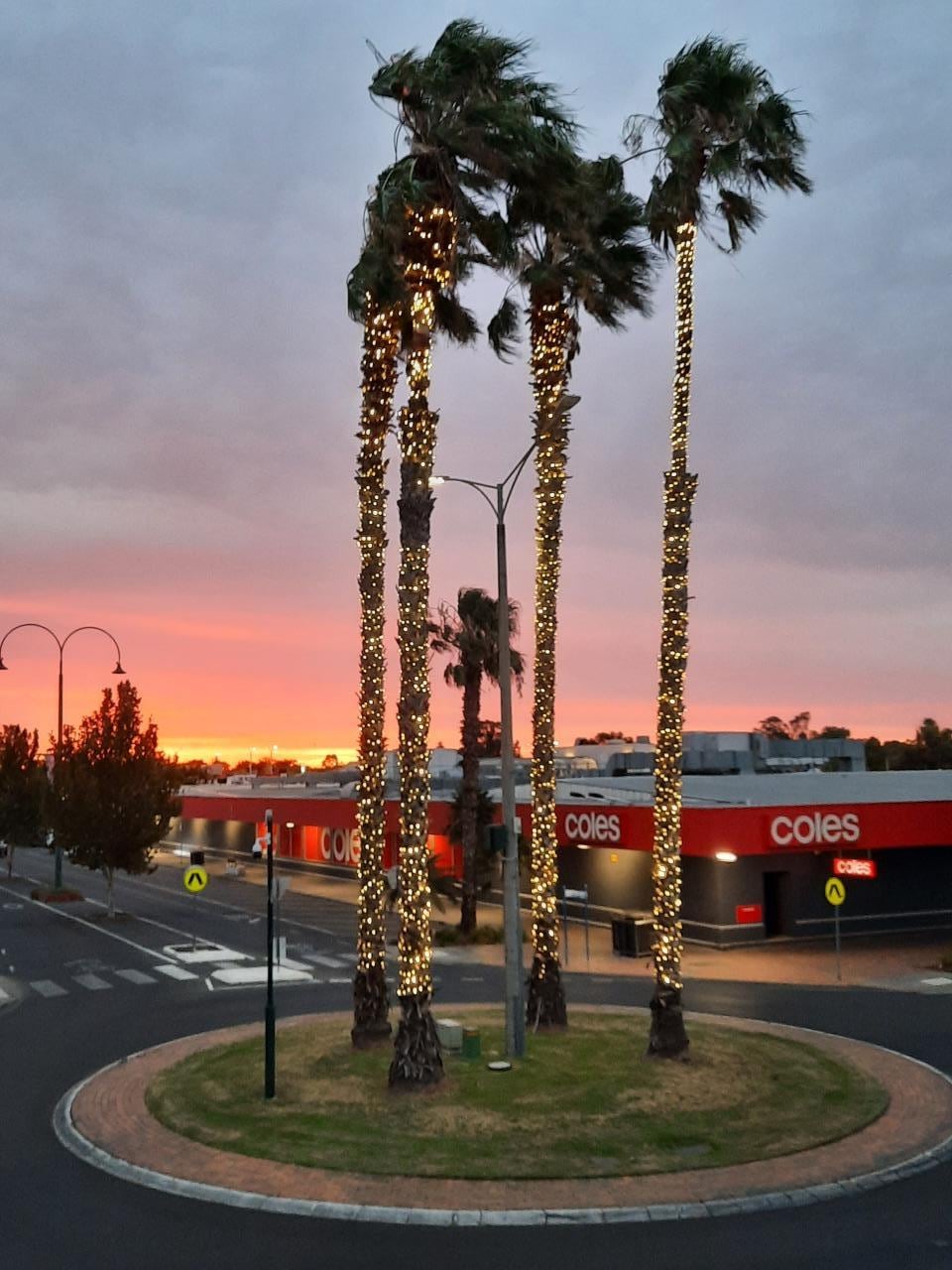 View at night from the balcony 
