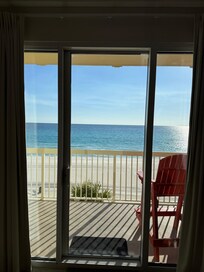 View from inside condo.