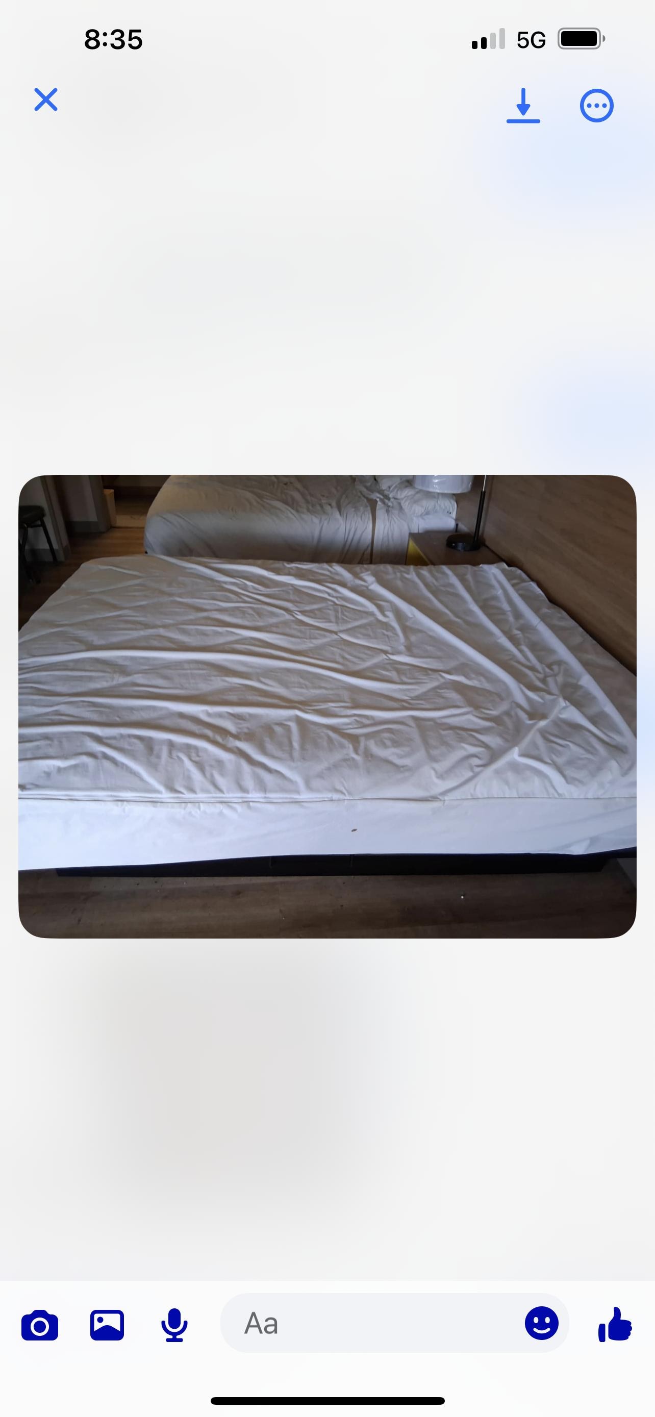 Bed is full of crumbs sheets dirty no covers