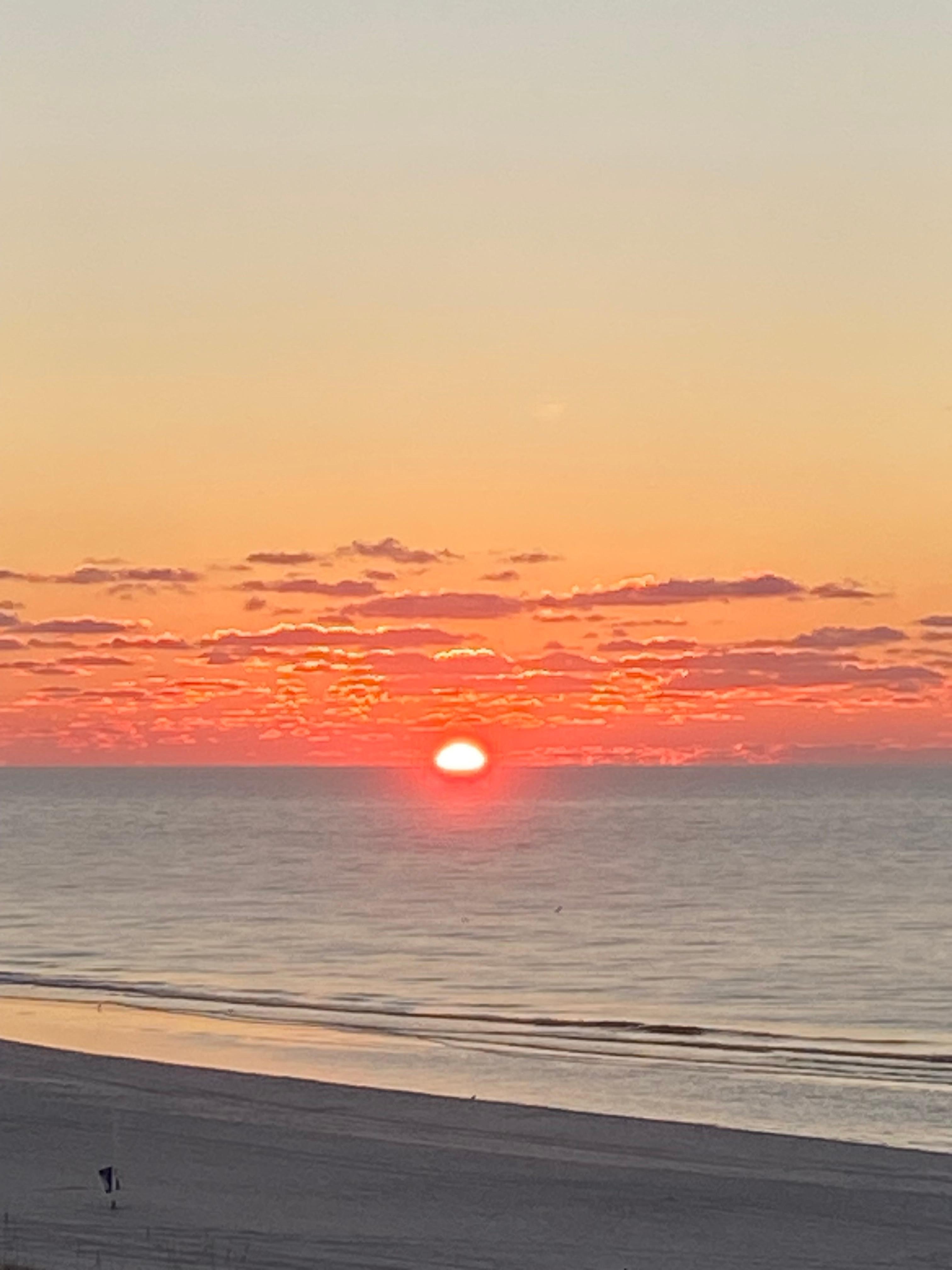 Sunrise from our balcony.