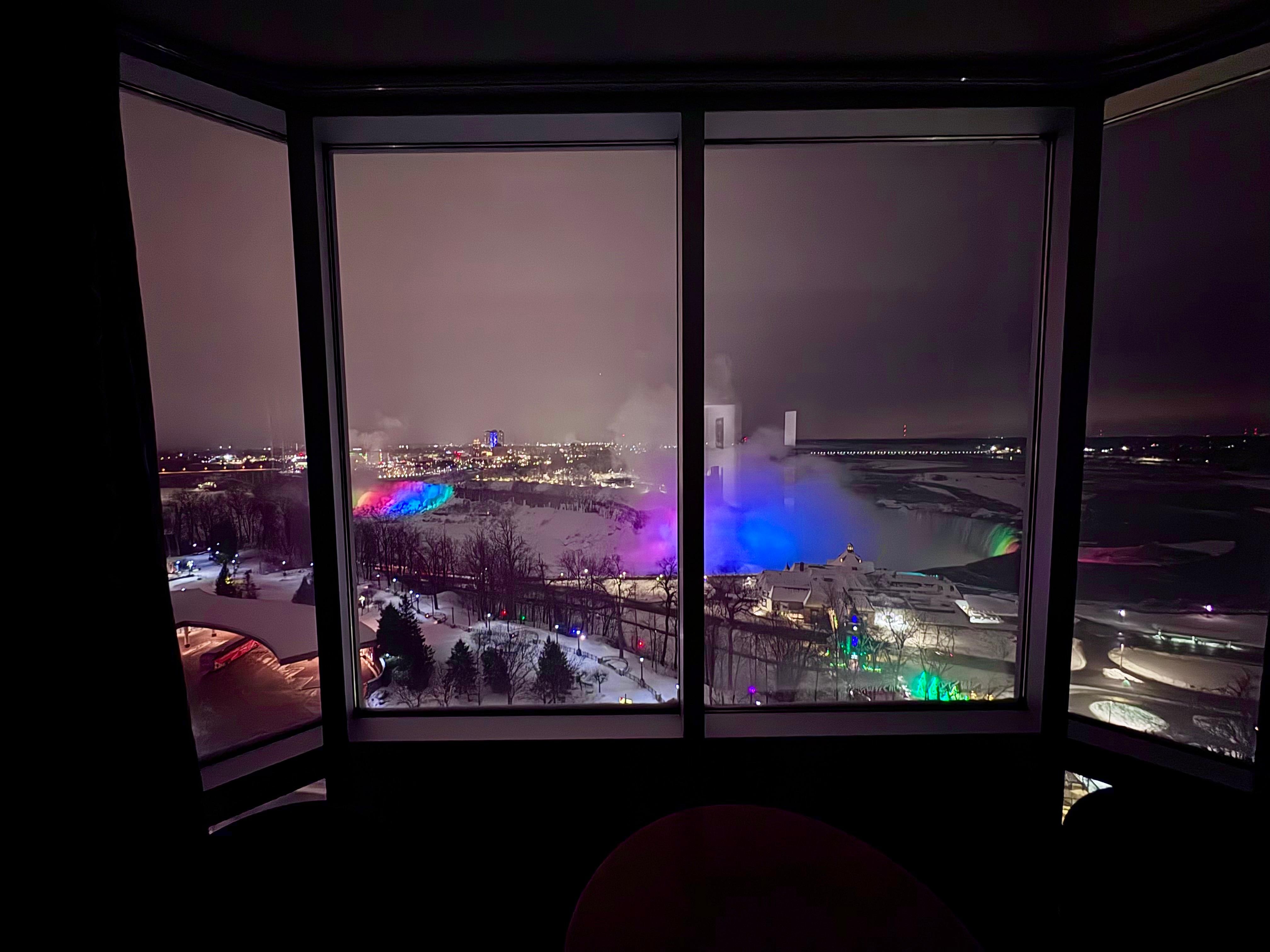 Night time window view 