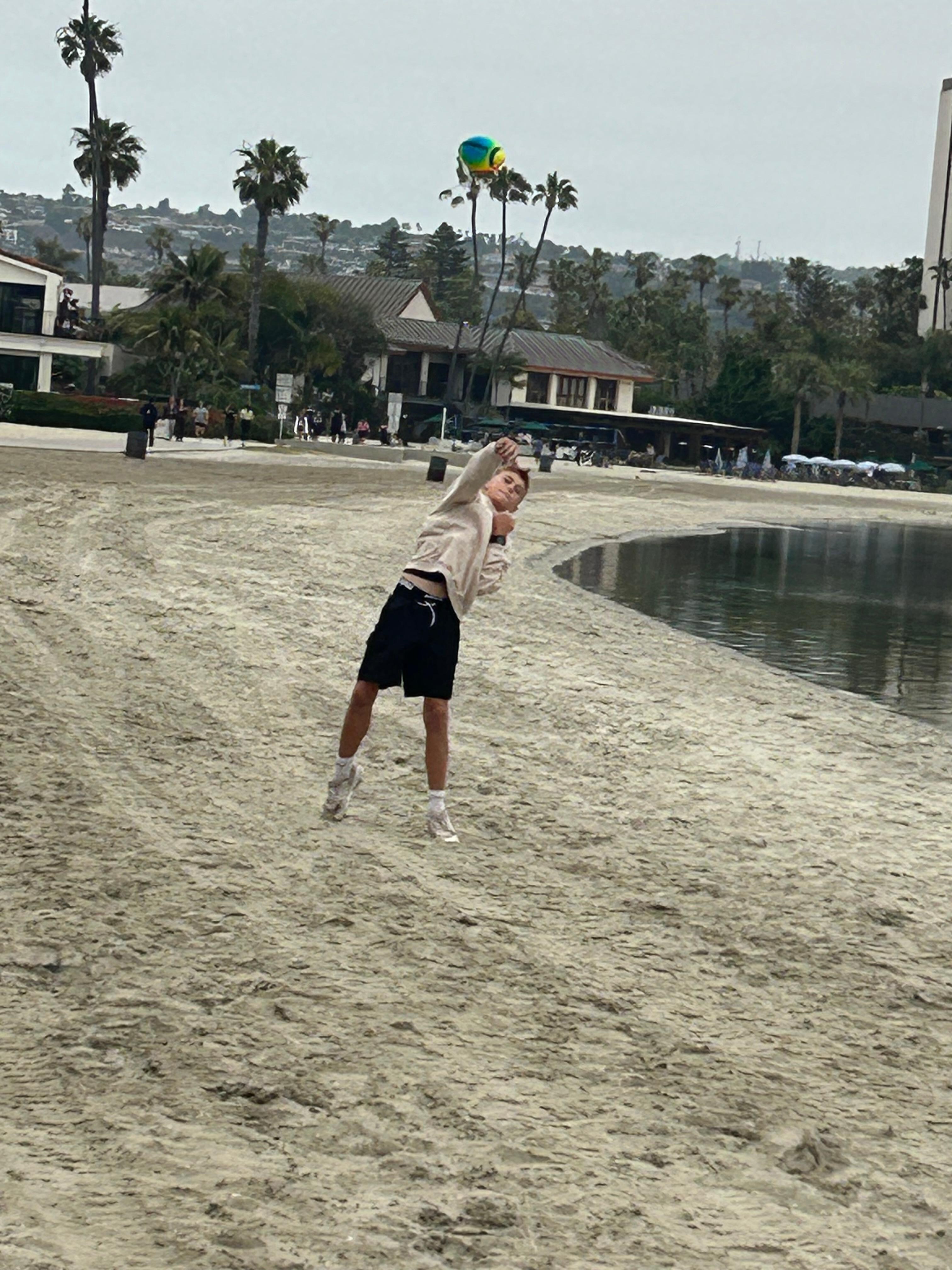 Football at the bay. 