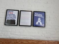 Unusual art work in room