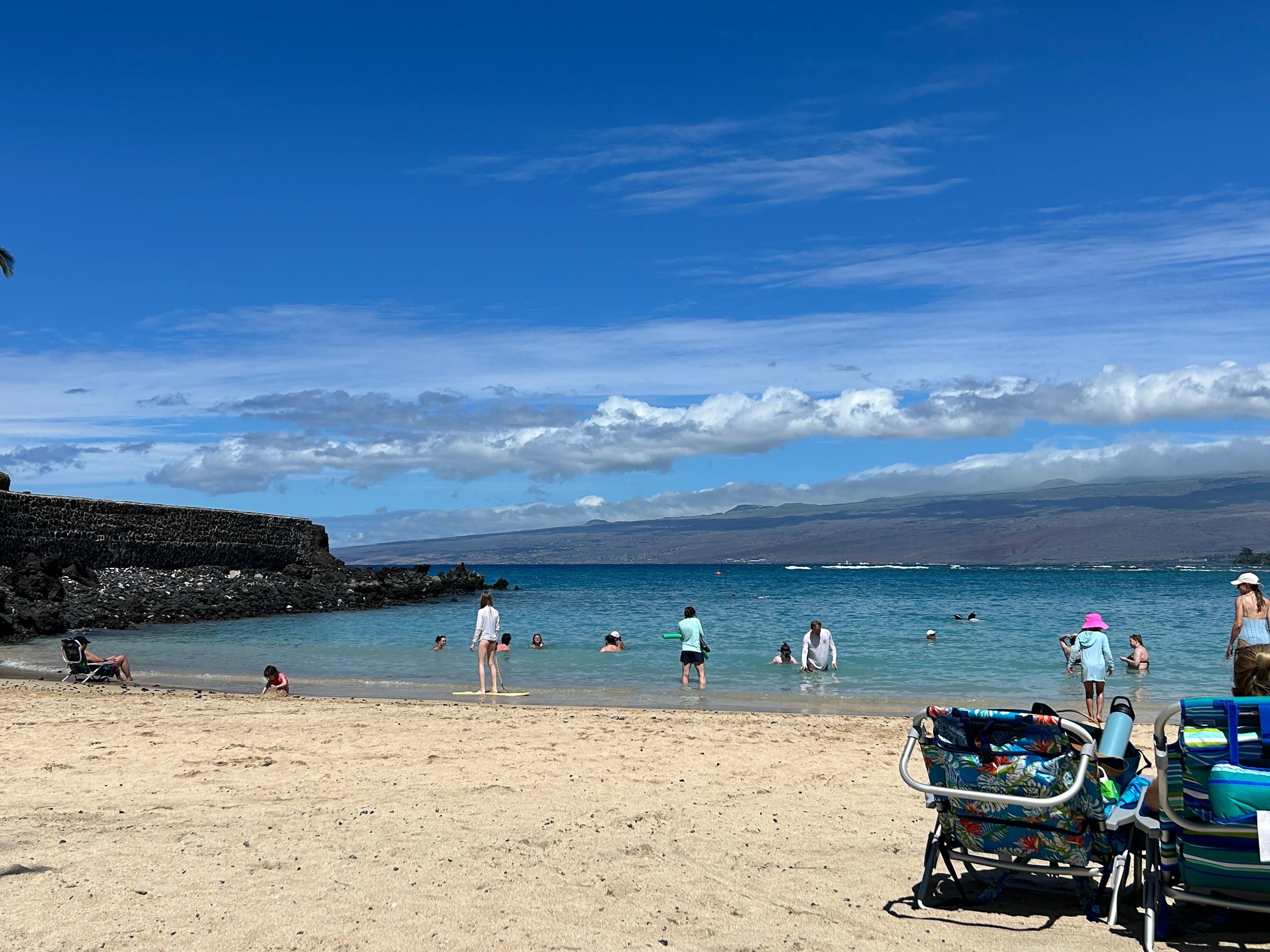 The sheltered little cove and beach were perfect for snorkeling.