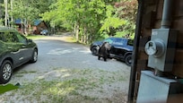 Fortunately, we had received the door code a minute before Mr. Bear arrived. Glad we weren't locked out of the house with a bear and the wedding cake in our hands.