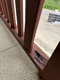 One of the small patios