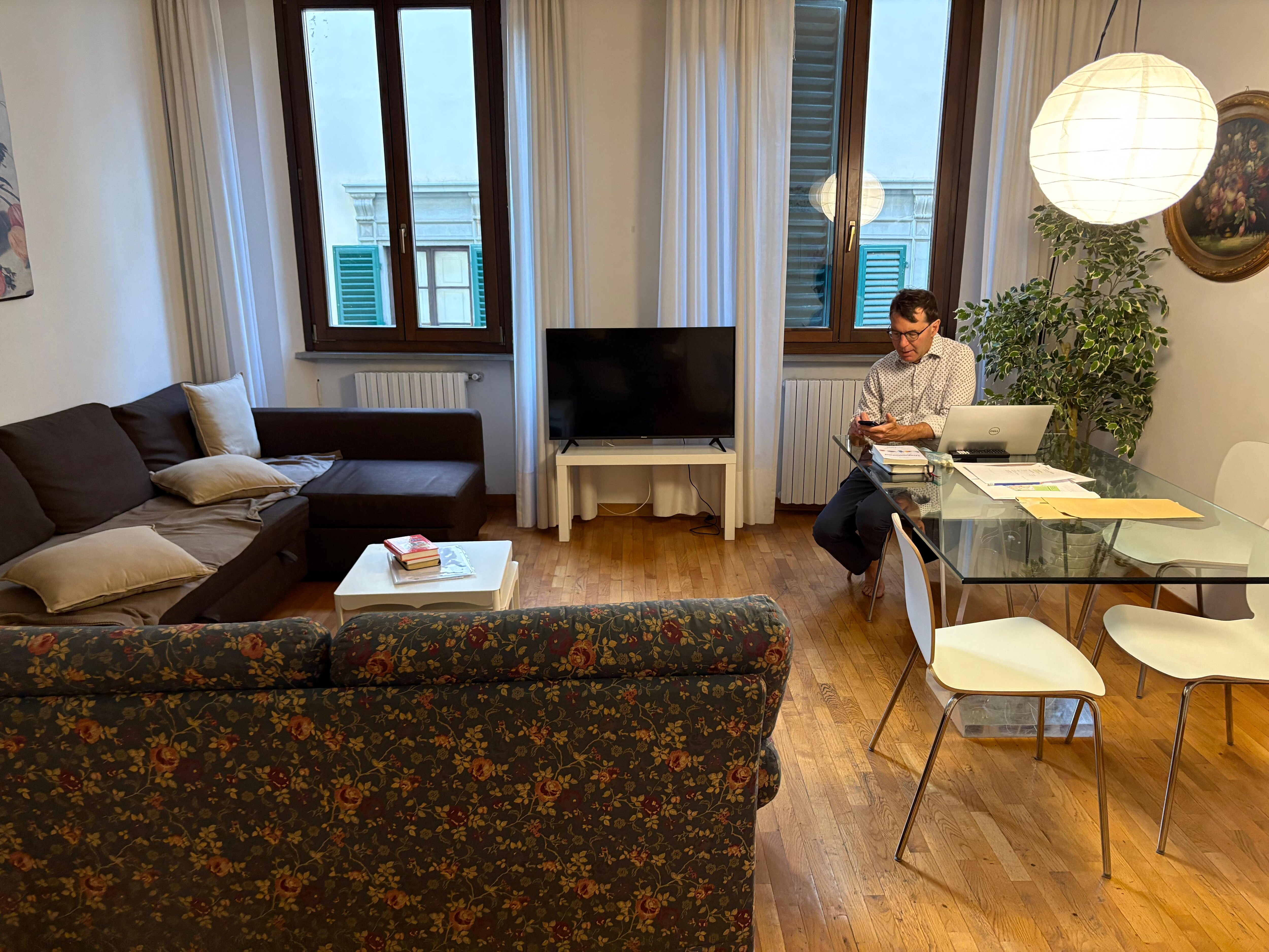 Living room with additional dining table