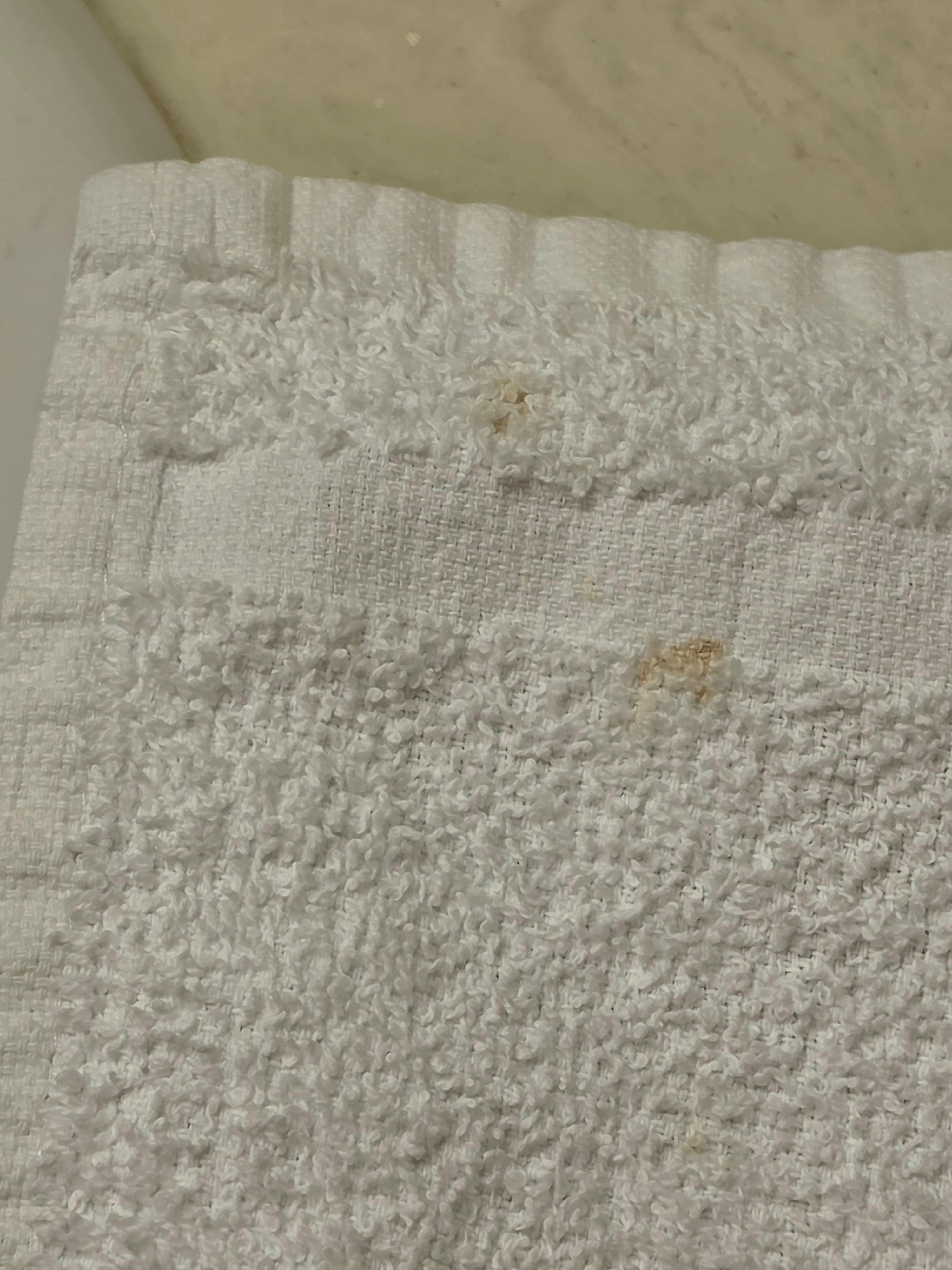 Stained washcloth.