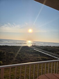 Morning sunrise on balcony