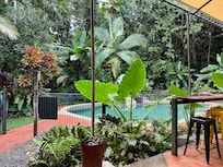 Pool view from the camp kitchen