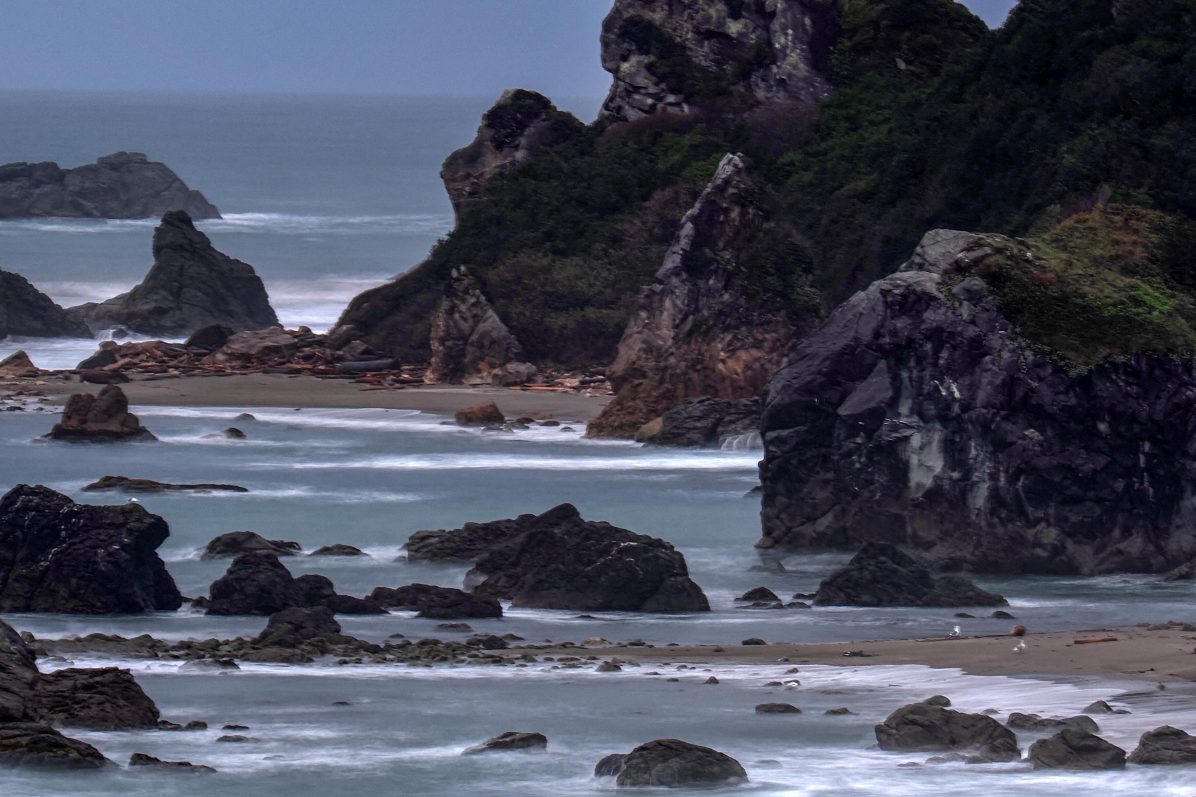 Coastline at Harris Beach State Park, just north of the Harris Beach House.