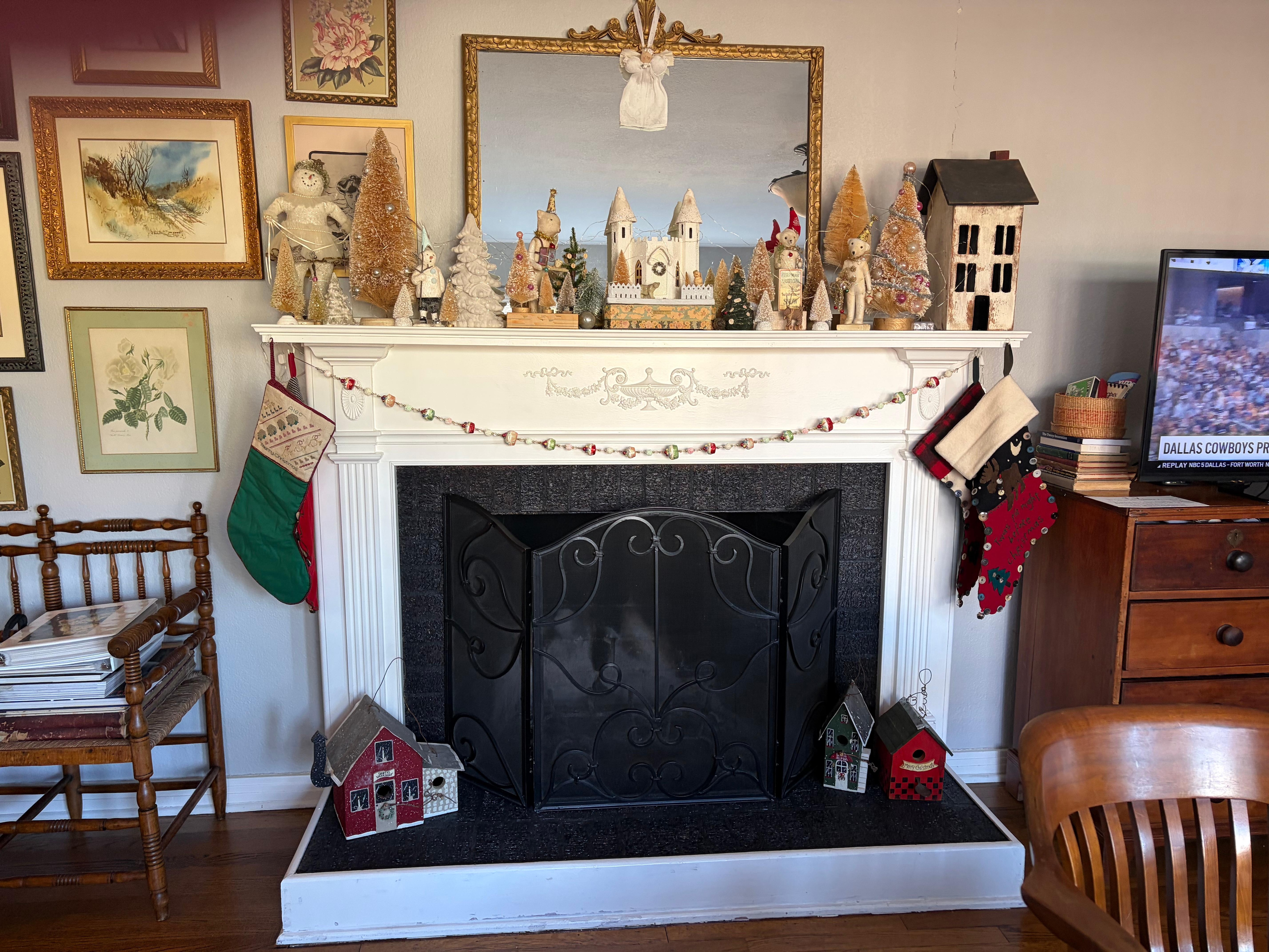 Vintage Christmas fireplace