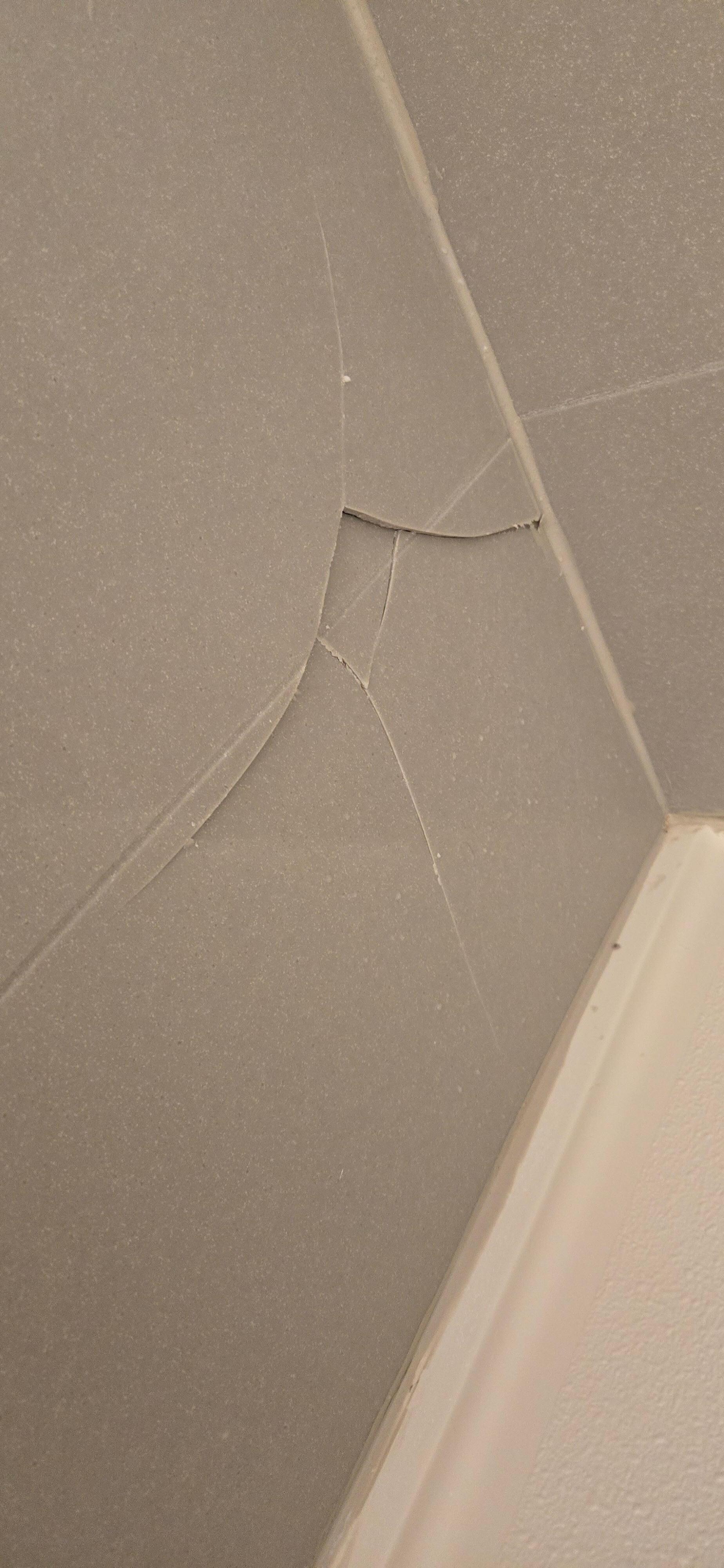 I fell in the shower and my head hit the concrete wall and broke the wall