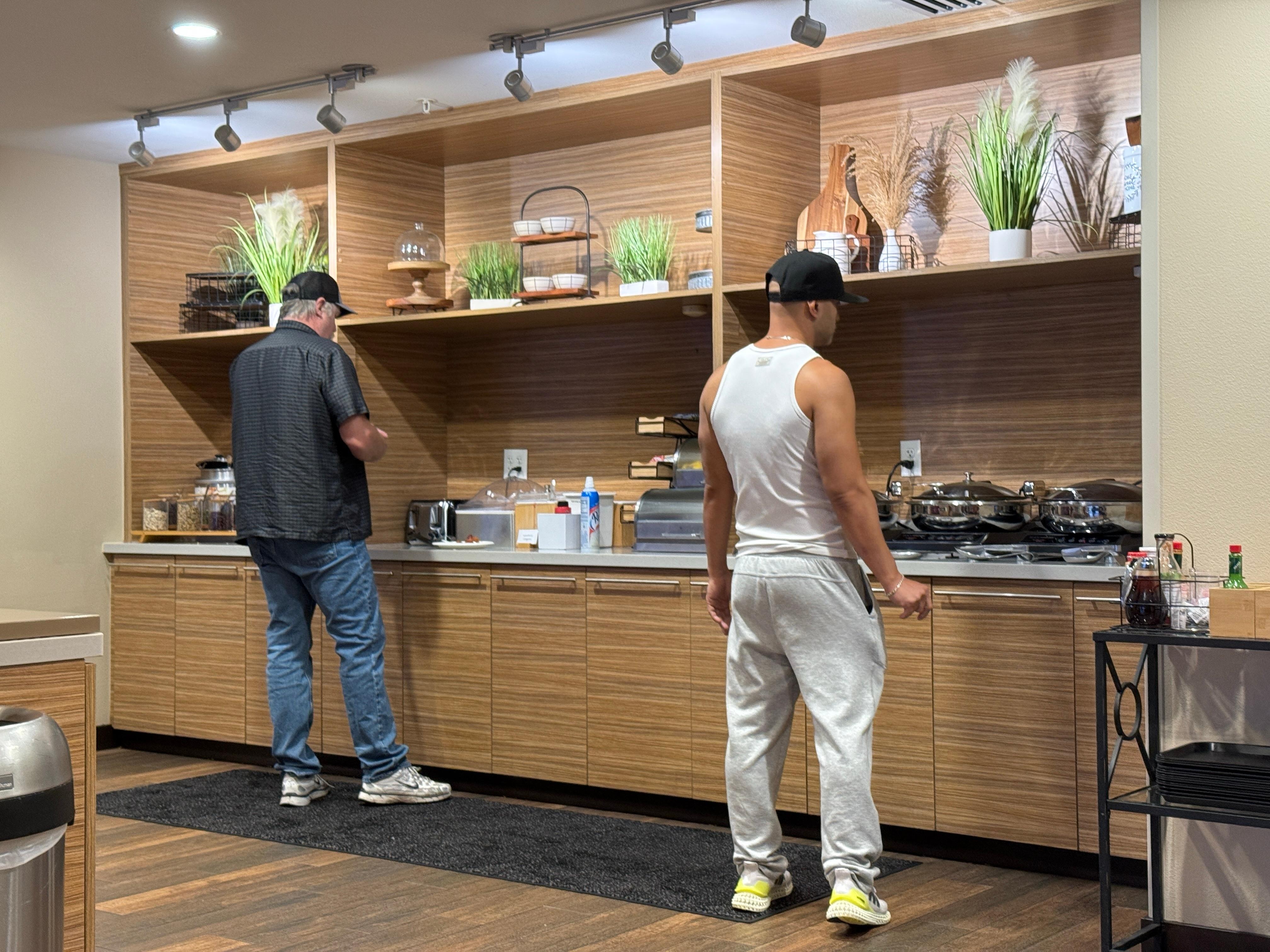 Breakfast counter. A truly bad breakfast. Should be much better for the price. Don't stay here for the breakfast.