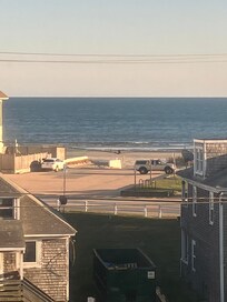 There is the ocean in morning.
