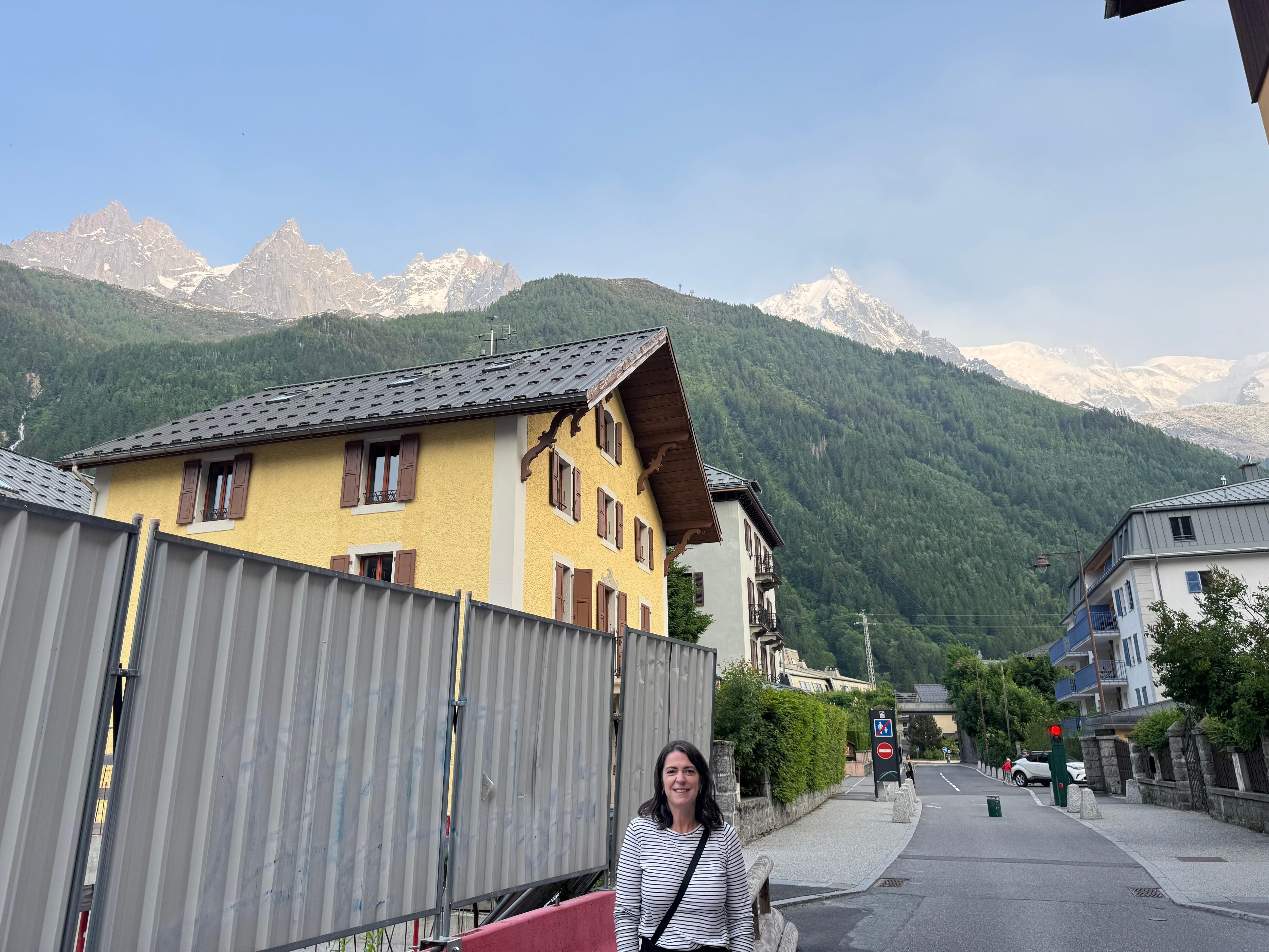 View of mountains right outside of hotel door.