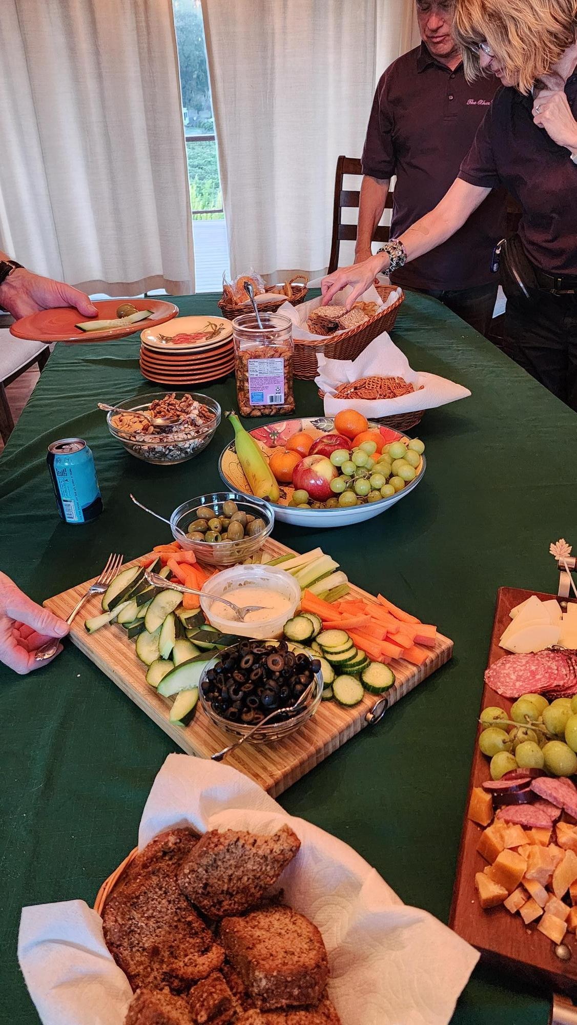 We had nice snacks and meals together at the big table