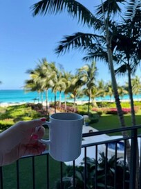 Morning coffee on our balcony