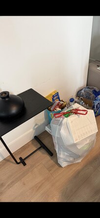 Trash overflowing due to lack of extra trash bags