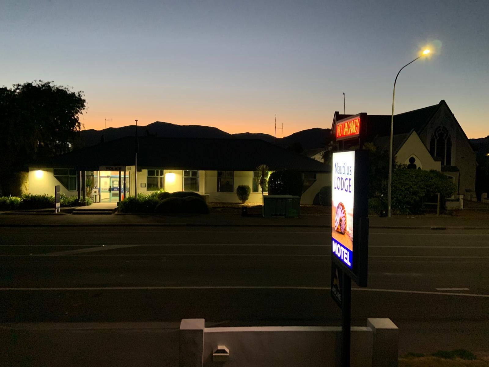 View of the sunset from our room.