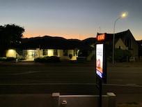 View of the sunset from our room.