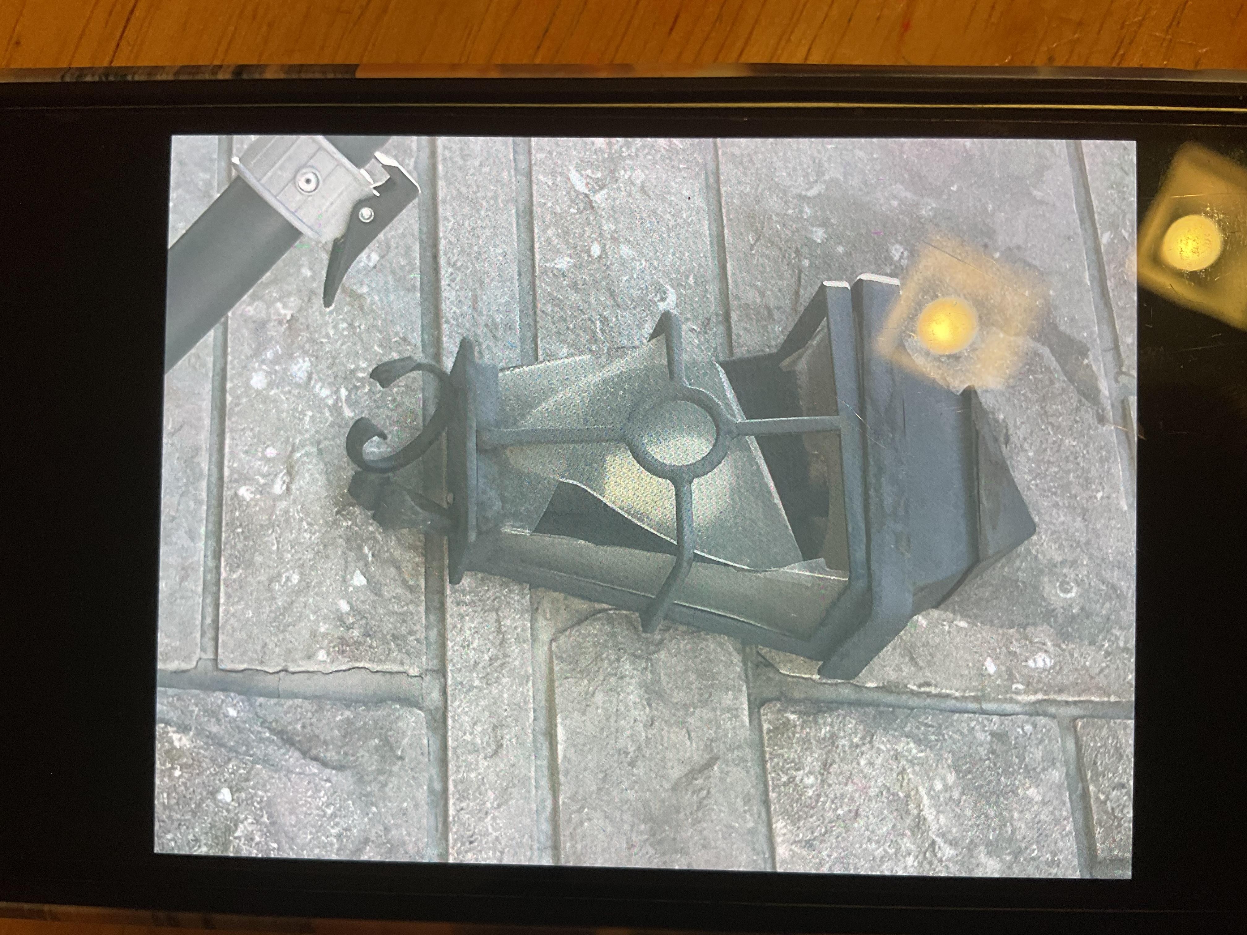 Broken light fixture on patio