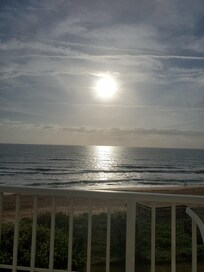 Breakfast sunrise on the balcony