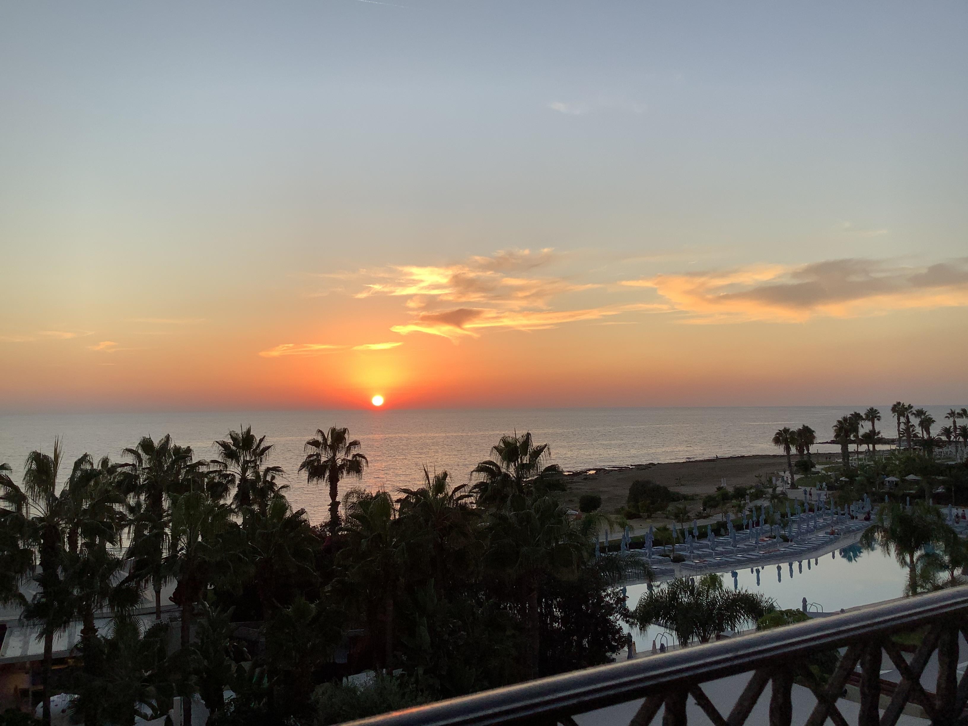 Sunset from our room on the 3rd floor.