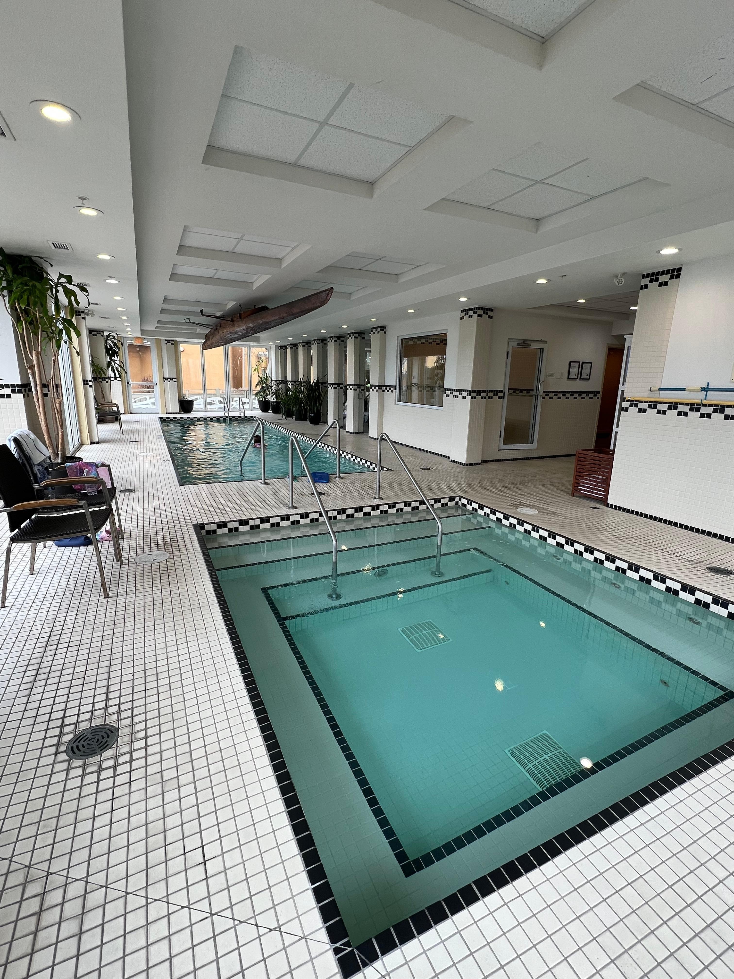 The hot tub and swimming pool