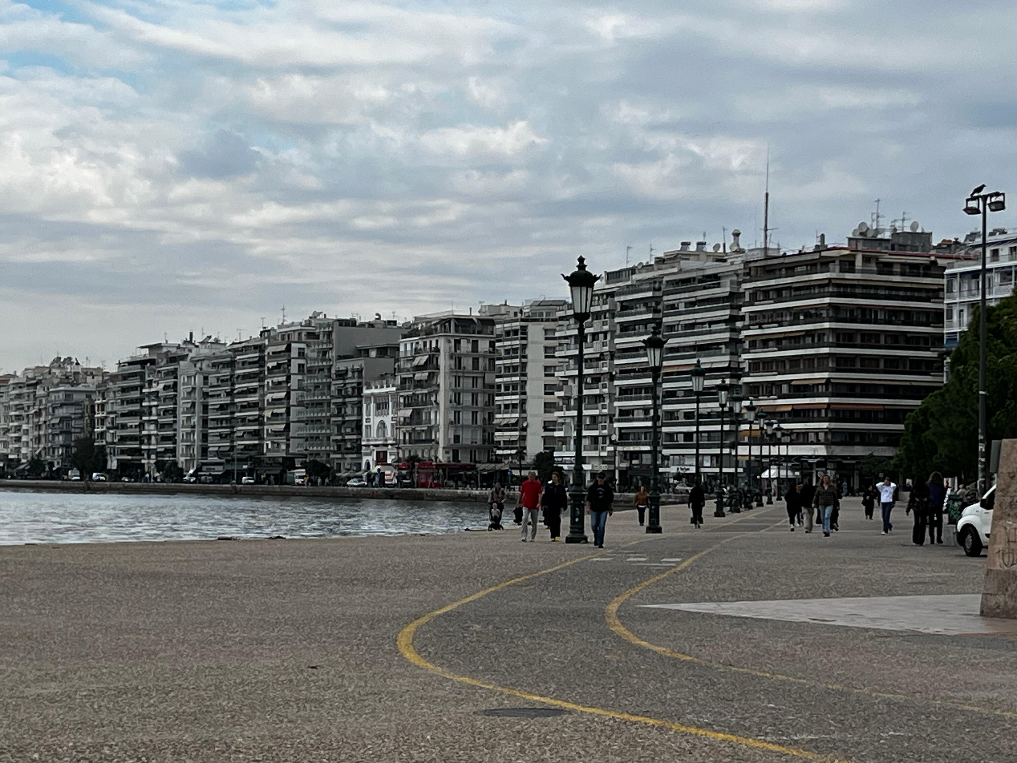 View of waterfront boardwalk 