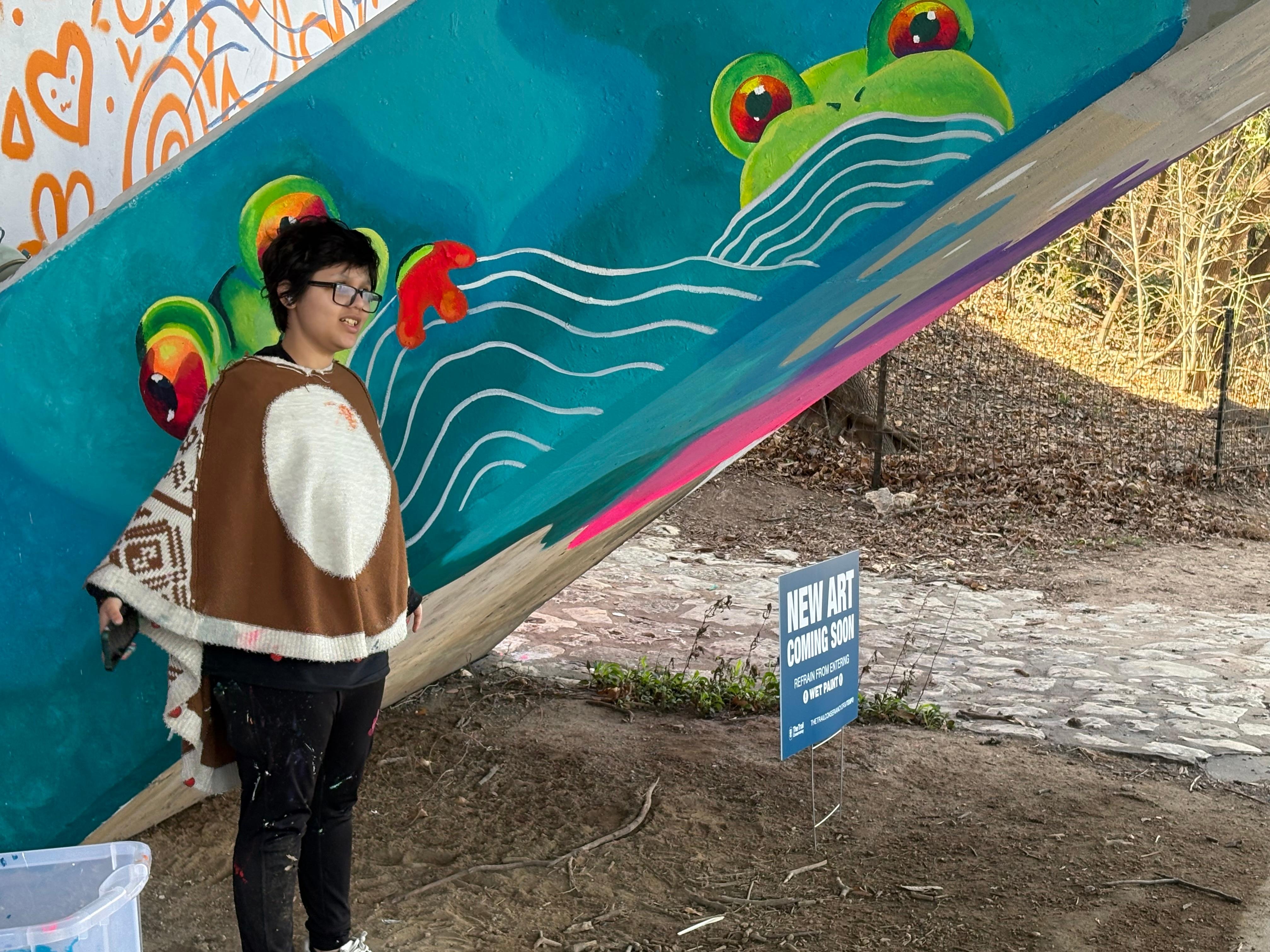 Local mural art on hike and bike trail 