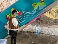 Local mural art on hike and bike trail