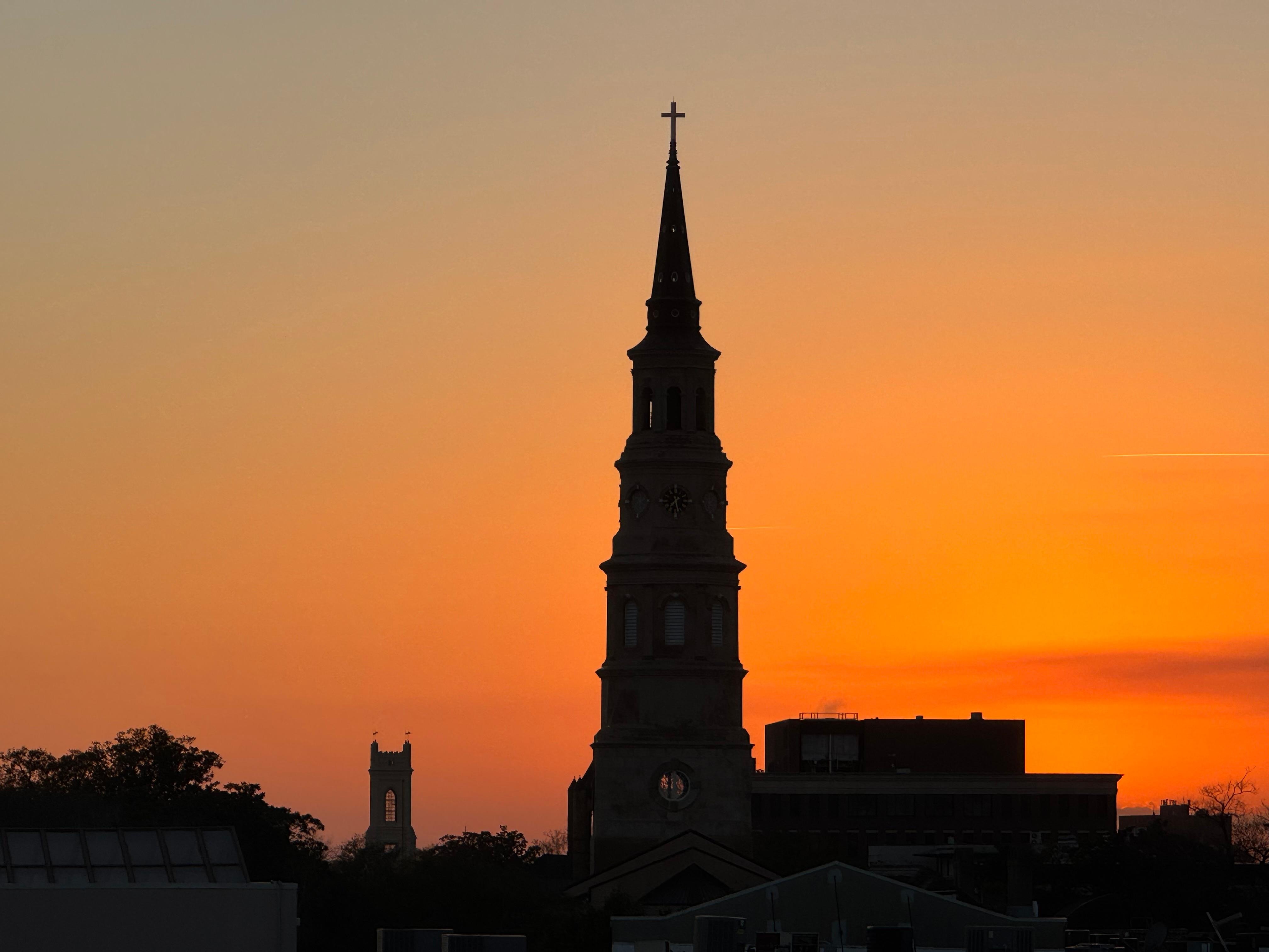 Sunset from rooftop deck