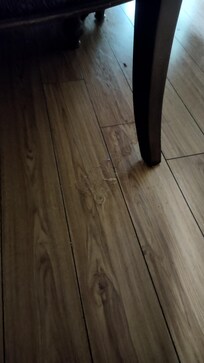 Dust and dirt under table