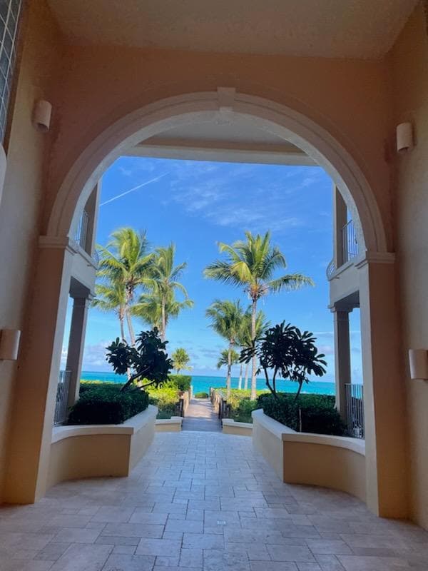 lovely walkway to beach from pool